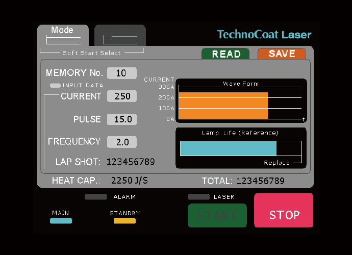 LCD touch panel equipped.